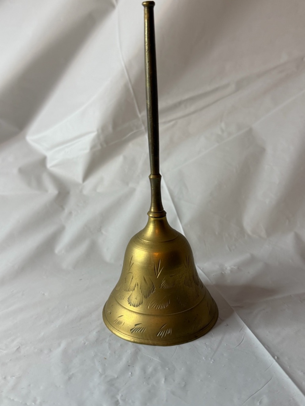Vintage Solid Brass Teachers 6” Bell with Decorative Markings